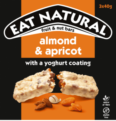 almond & apricot with a yoghurt coating